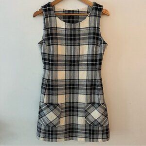 Hallhuber Women’s Size 38 or US 8 Wool Blend Plaid Jumper Dress